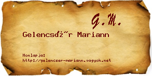 Gelencsér Mariann névjegykártya