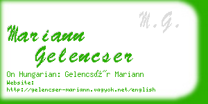 mariann gelencser business card